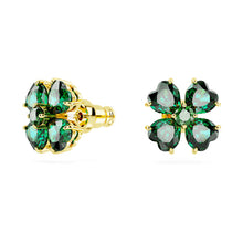 Load image into Gallery viewer, Idyllia stud earrings Clover, Green, Gold-tone plated