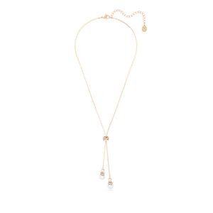 Originally Y pendant White, Rose gold-tone plated