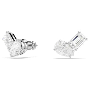 Mesmera set Mixed cuts, White, Rhodium plated