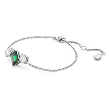 Load image into Gallery viewer, Mesmera bracelet Mixed cuts, Green, Rhodium plated