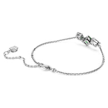 Load image into Gallery viewer, Mesmera bracelet Mixed cuts, Green, Rhodium plated