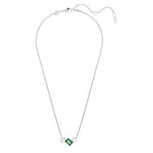 Mesmera pendant Mixed cuts, Green, Rhodium plated