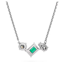 Load image into Gallery viewer, Mesmera pendant Mixed cuts, Green, Rhodium plated