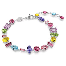 Load image into Gallery viewer, Gema bracelet Mixed cuts, Multicolored, Rhodium plated