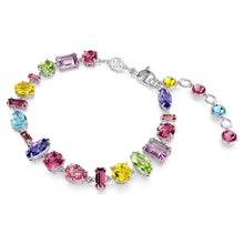 Load image into Gallery viewer, Gema bracelet Mixed cuts, Multicolored, Rhodium plated