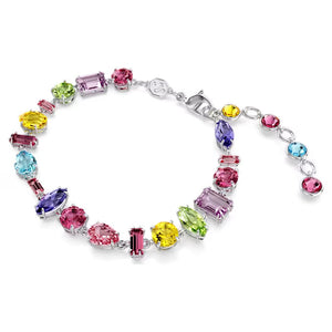 Gema bracelet Mixed cuts, Multicolored, Rhodium plated