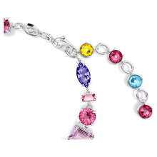 Load image into Gallery viewer, Gema bracelet Mixed cuts, Multicolored, Rhodium plated