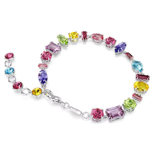 Gema bracelet Mixed cuts, Multicolored, Rhodium plated