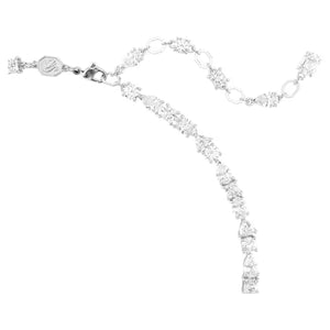 Mesmera necklace Mixed cuts, White, Rhodium plated