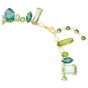 Gema necklace Mixed cuts, Green, Gold-tone plated