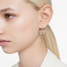 Load image into Gallery viewer, Idyllia drop earrings Butterfly, Multicolored, Gold-tone plated