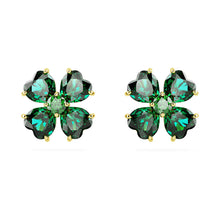 Load image into Gallery viewer, Idyllia stud earrings Clover, Green, Gold-tone plated