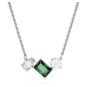 Mesmera pendant Mixed cuts, Green, Rhodium plated