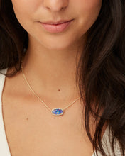 Load image into Gallery viewer, Elisa Gold Satellite Pendant Necklace in Indigo Kyocera Opal Illusion