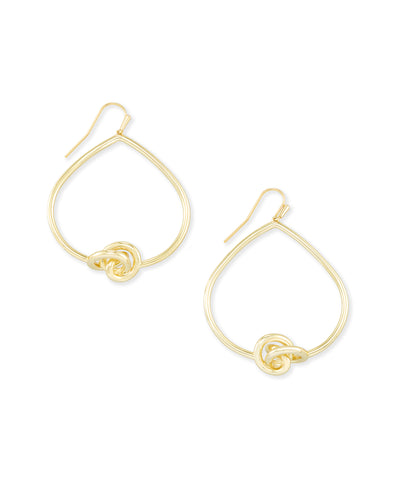 Presleigh Love Knot Open Frame Earrings in Gold