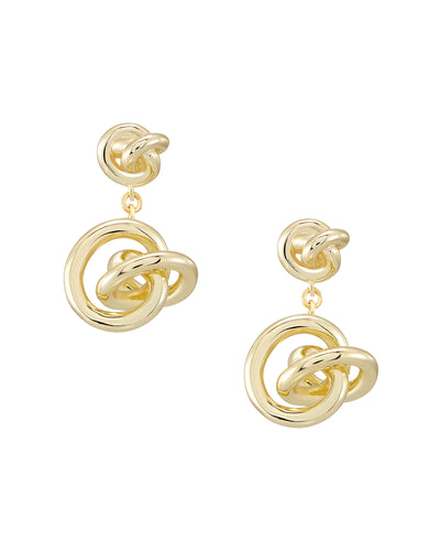 Presleigh Love Knot Drop Earrings in Gold