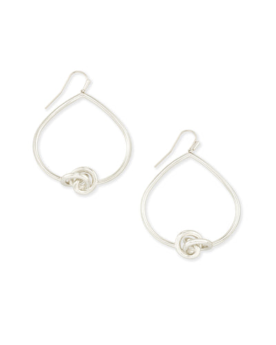 Presleigh Love Knot Open Frame Earrings in Bright Silver