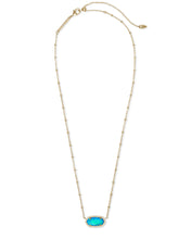 Load image into Gallery viewer, Elisa Satellite Gold Short Pendant Necklace In Turquoise Kyocera Opal