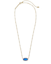 Load image into Gallery viewer, Elisa Satellite Gold Short Pendant Necklace In Violet Kyocera Opal