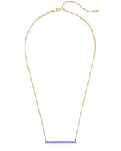 Load image into Gallery viewer, Kelsey Gold Pendant Necklace in Violet Kyocera Opal