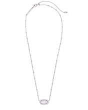 Load image into Gallery viewer, Elisa Satellite Silver Short Pendant Necklace In White Kyocera Opal