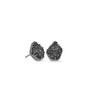 Load image into Gallery viewer, Tessa Gunmetal Stud Earrings in Black Drusy