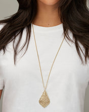 Load image into Gallery viewer, Aiden Gold Long Pendant Necklace in Gold Filigree Mix