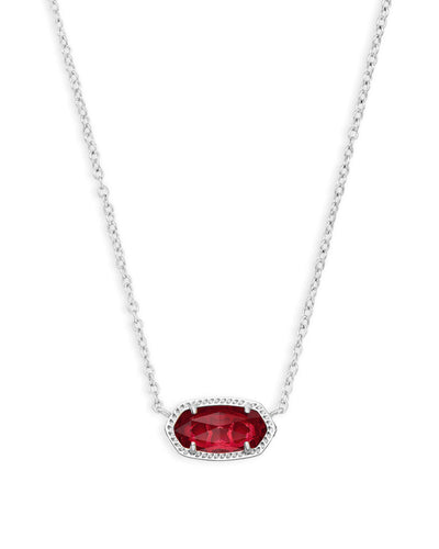 Elisa Silver Pendant Necklace In Berry