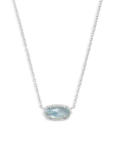 Elisa Silver Pendant Necklace In Light Blue Illusion