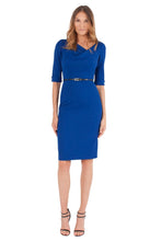 Load image into Gallery viewer, Black Halo 3/4 Sleeve Jackie O Dress - Cobalt Blue