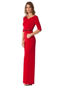 Black Halo 3/4 Sleeve Jackie O Jumpsuit  - Red