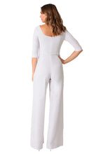 Load image into Gallery viewer, Black Halo 3/4 Sleeve Jackie O Jumpsuit  - White