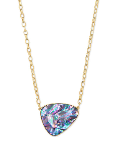 Mckenna Gold Pendant Necklace in Lilac Abalone