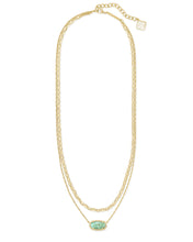 Load image into Gallery viewer, Elisa Gold Multi Strand Necklace in Sea Green Chrysocolla