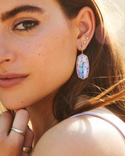 Load image into Gallery viewer, Faceted Elle Gold Drop Earrings in Lilac Abalone