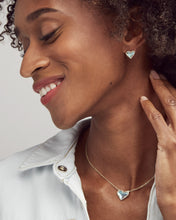 Load image into Gallery viewer, Ari Heart Gold Stud Earrings in Magenta Magnesite