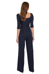 Black Halo 3/4 Sleeve Jackie O Jumpsuit  - Eclipse