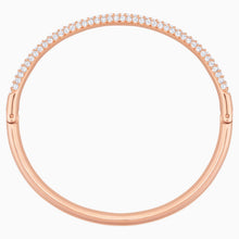 Load image into Gallery viewer, STONE BANGLE, WHITE, ROSE-GOLD TONE PLATED