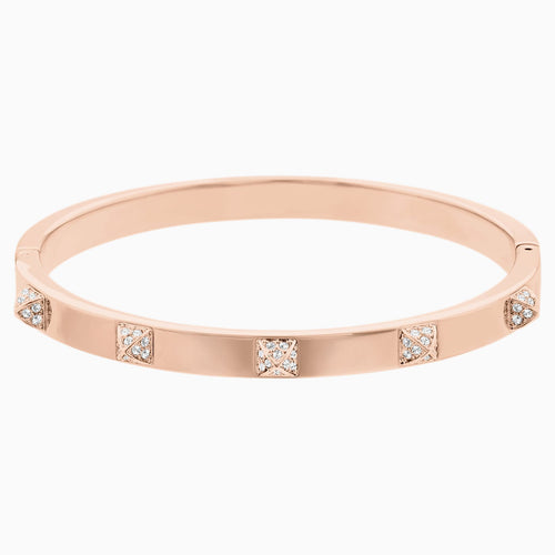 TACTIC BANGLE, WHITE, ROSE-GOLD TONE PLATED