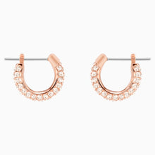 Load image into Gallery viewer, STONE PIERCED EARRINGS, PINK, ROSE-GOLD TONE PLATED