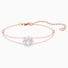Load image into Gallery viewer, SUNSHINE BRACELET, WHITE, ROSE-GOLD TONE PLATED