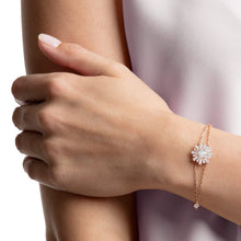 Load image into Gallery viewer, SUNSHINE BRACELET, WHITE, ROSE-GOLD TONE PLATED