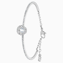 Load image into Gallery viewer, SWAROVSKI SPARKLING DANCE BANGLE, WHITE, RHODIUM PLATED