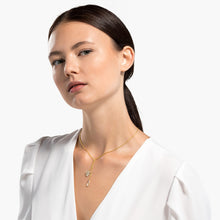 Load image into Gallery viewer, TROPICAL NECKLACE, WHITE, GOLD-TONE PLATED