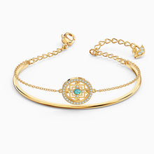 Load image into Gallery viewer, SWAROVSKI SYMBOLIC MANDALA BANGLE, GREEN, GOLD-TONE PLATED