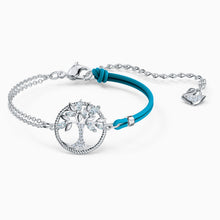 Load image into Gallery viewer, SWAROVSKI SYMBOLIC TREE OF LIFE BRACELET, BLUE, RHODIUM PLATED