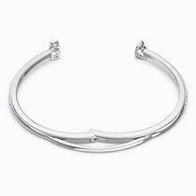 Load image into Gallery viewer, ATTRACT CUFF, WHITE, RHODIUM PLATED