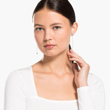 Load image into Gallery viewer, MAGIC CHAIN PIERCED EARRINGS, WHITE, RHODIUM PLATED