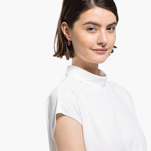 Load image into Gallery viewer, MINNIE HOOP PIERCED EARRINGS, BLACK, GOLD-TONE PLATED