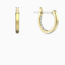 Load image into Gallery viewer, MINNIE HOOP PIERCED EARRINGS, BLACK, GOLD-TONE PLATED